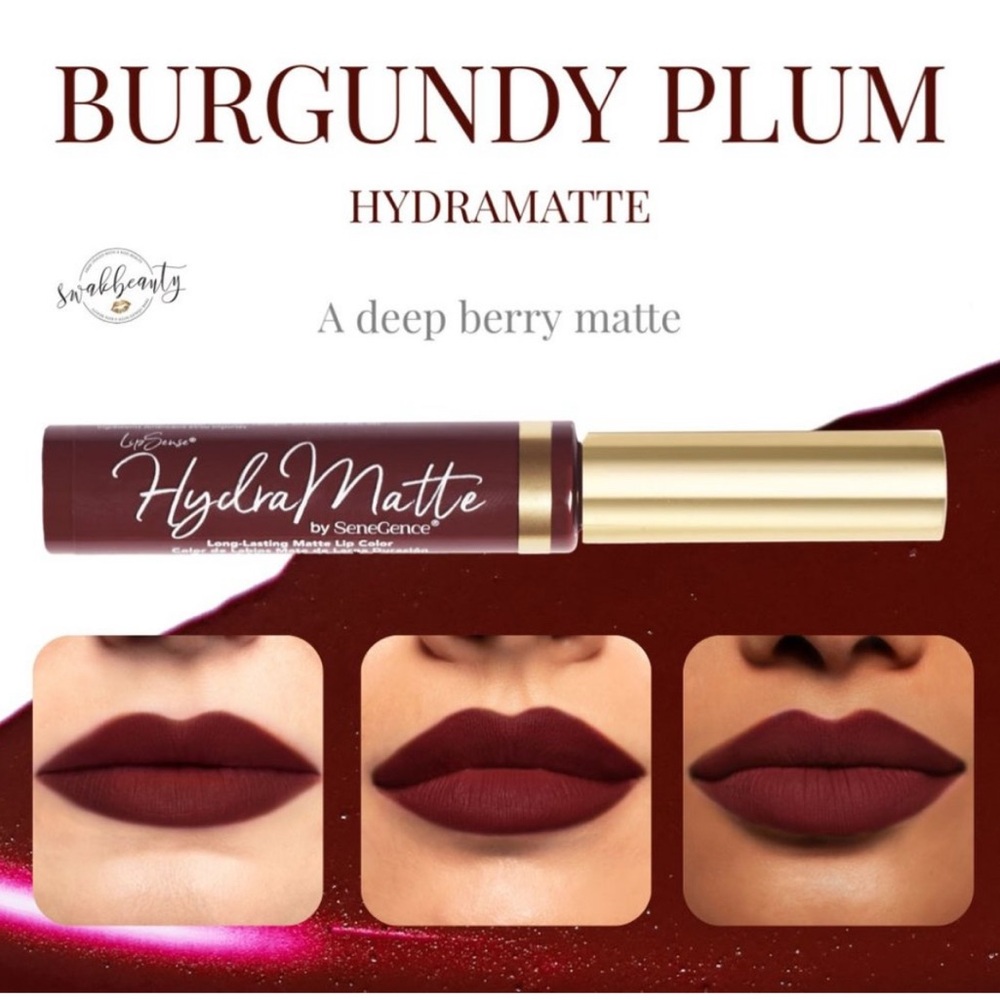 Lipsense by Senegence. Shade: Burgundy Plum Hydramatte, NWT.